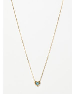 Simon's Birthstone Heart Pendant Chain - White
