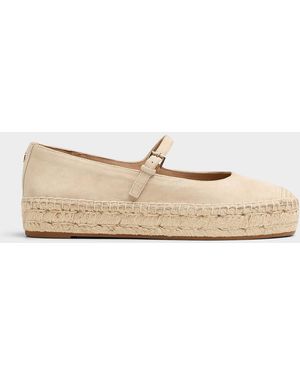 Ralph Lauren Luize Suede Mary Jane Espadrilles Women - Natural