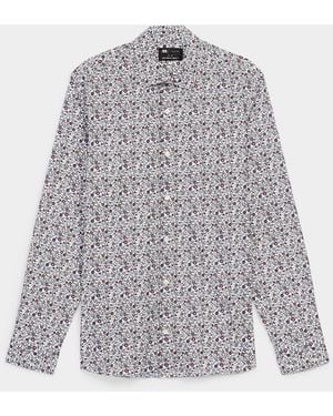 Le 31 Stretch Floral Shirt Modern Fit - White