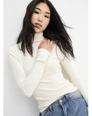 Twik Soft Ribbing Turtleneck T - White