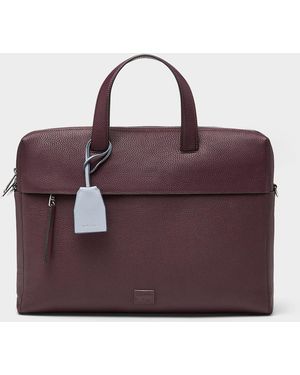 Paul Smith Wineberry Textured Leather Briefcase - Purple