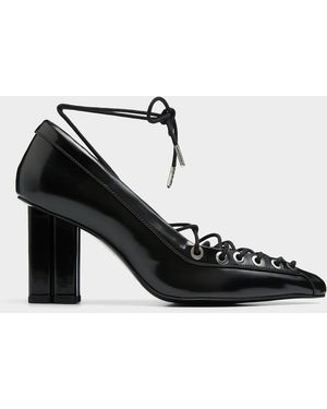 Ganni Architectural Heel Laced Pumps Women - Black