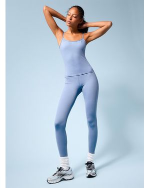 I.FIV5 Streamlined Sculpting Waist Velvety legging 27" Length - Blue
