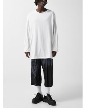 Yohji Yamamoto Printed Flowy Capri Pant - White