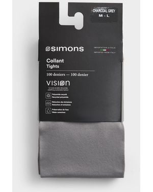 Simon's Solid Comfortable Tights 100 Denier - Grey