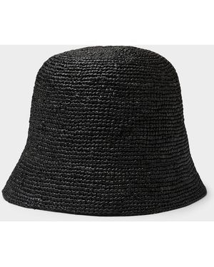 IBELIV Andao Natural Raffia Cloche - Black