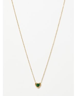 Simon's Birthstone Heart Pendant Chain - White