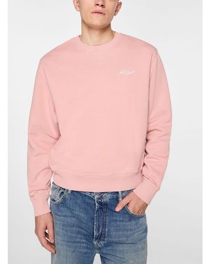 Acne Studios Washed Pink Cursive Logo Sweatshirt - Blue