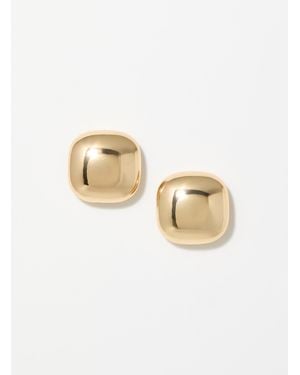 Simon's Rounded Square Earrings - White