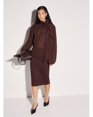 Icône Ponte Pencil Skirt - Purple