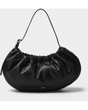 A.P.C. Ninon Pleated Round Bag - Black
