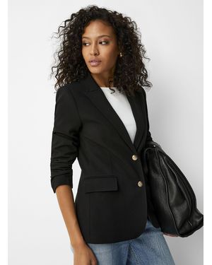 Contemporaine Golden Crest Button Blazer - Black