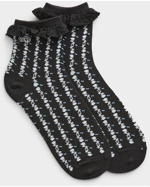 Vans Ruffled Trim Floral Socks - Black