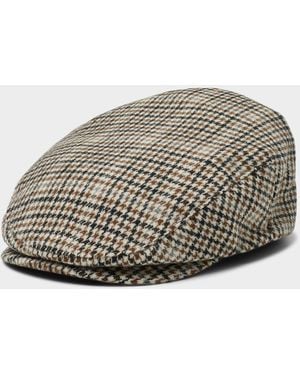 Brixton Houndstooth Tweed Driver Cap - Gray