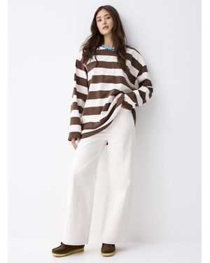 Twik Broad Stripes Loose T - White