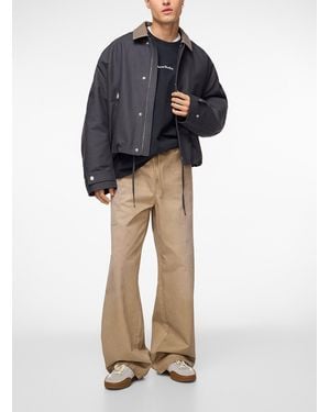 Acne Studios Leather Collar Loose Jacket - Blue