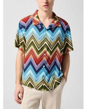 Missoni Colourful Zigzag Pattern Cabana Shirt - Blue