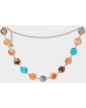 Simon's Circular Medallion Belt - White