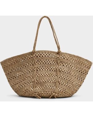Sans Arcidet Sand Oversized Braided Raffia Tote - Natural