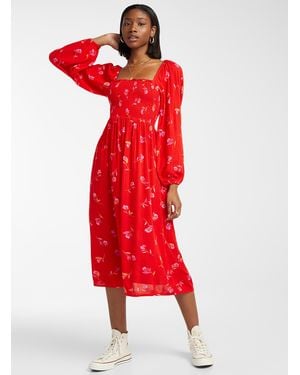 Billabong Best Coast Smocked Dress - Red