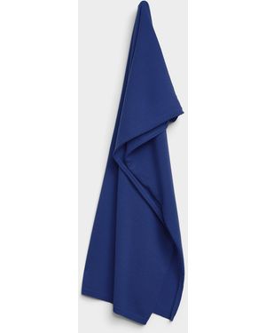 Simon's Ribbed Edging Pure Cashmere Scarf - Blue