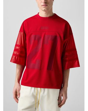 Rhude Lightning Bolt Sleeves Football Jersey - Red