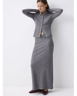 Twik Soft Mini Ribbing Maxi Skirt - Grey