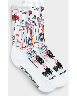 Jimmy Lion Basquiat Padded Socks - White