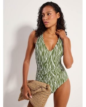 Anne Cole Sierra Striped V - Green