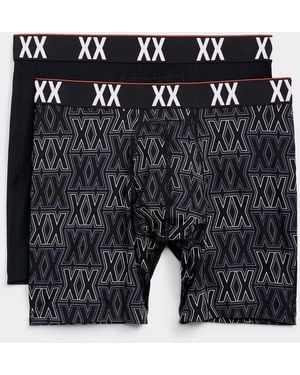 Saxx Underwear Co. 6" Black/monogram Boxer Briefs Multi
