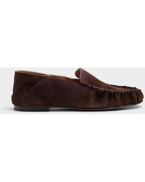 Flattered Bon Bon Supple Suede Mocassin Loafers - Brown