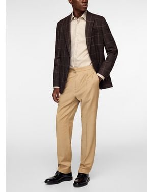 BOSS Wool Twill Tapered Pant - Natural