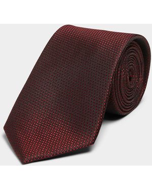 Le 31 Colourful Satiny Jacquard Tie - Red