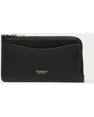 COACH New York Minimalist Leather Card Holder - Black