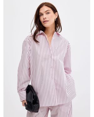 Second Female Vari Striped Pink Poplin Shirt - Purple