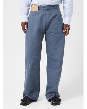 JW Anderson Signature Anchor Twisted Carpenter Pant - Blue
