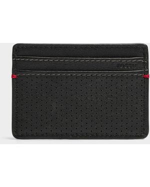 Fossil Perforated Leather Card Holder - Black