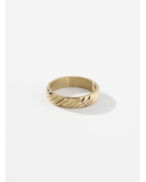 Midi34 Ian Oblique Groove Ring - White