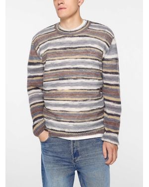 A.P.C. Hector Uneven Stripes Sweater - Grey