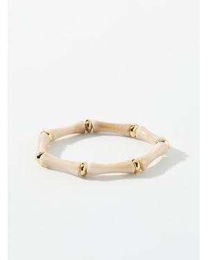 Simon's Curved Tubular Stone Bracelet - White