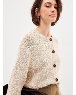 Marc O' Polo Textured Heavyweight Cotton Cardigan - Natural