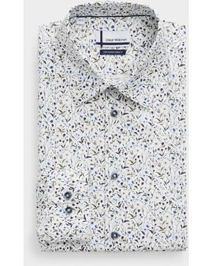 Oskar Mäkinen Cut Flowers Shirt Modern Fit - Grey