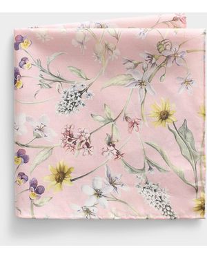 Le 31 Colourful Garden Pocket Square Made With Liberty Fabric - Pink
