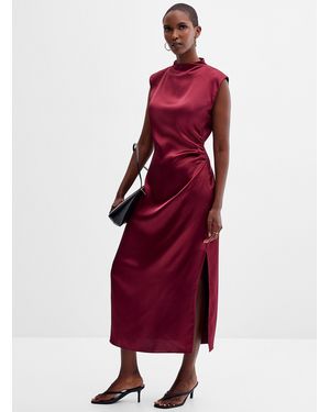 Contemporaine Riched Satiny Mock - Red