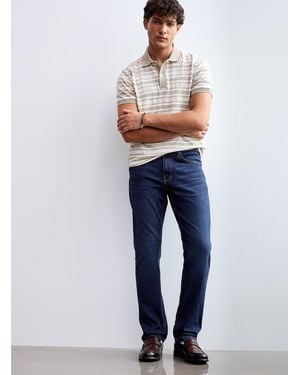 Only & Sons Ochre Topstitched Indigo Jean Straight Fit - Blue