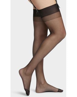 Bluebella Black Sheer Garter Thigh - White