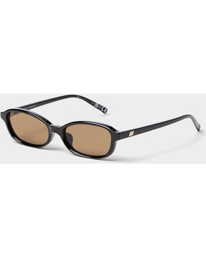 Le Specs Honey Pot Narrow Rectangular Sunglasses - Black