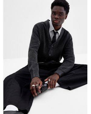 Djab Cropped Washed Cardigan - Black