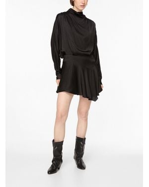 Isabel Marant Neline Draped Satin Dress - Black