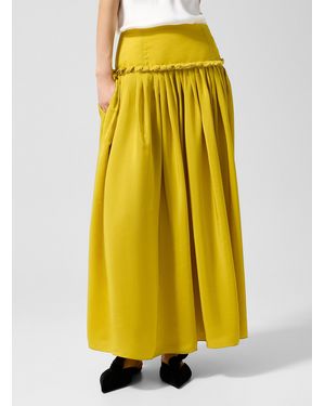 Lanvin Charming Ruffled Crepe Skirt - Yellow